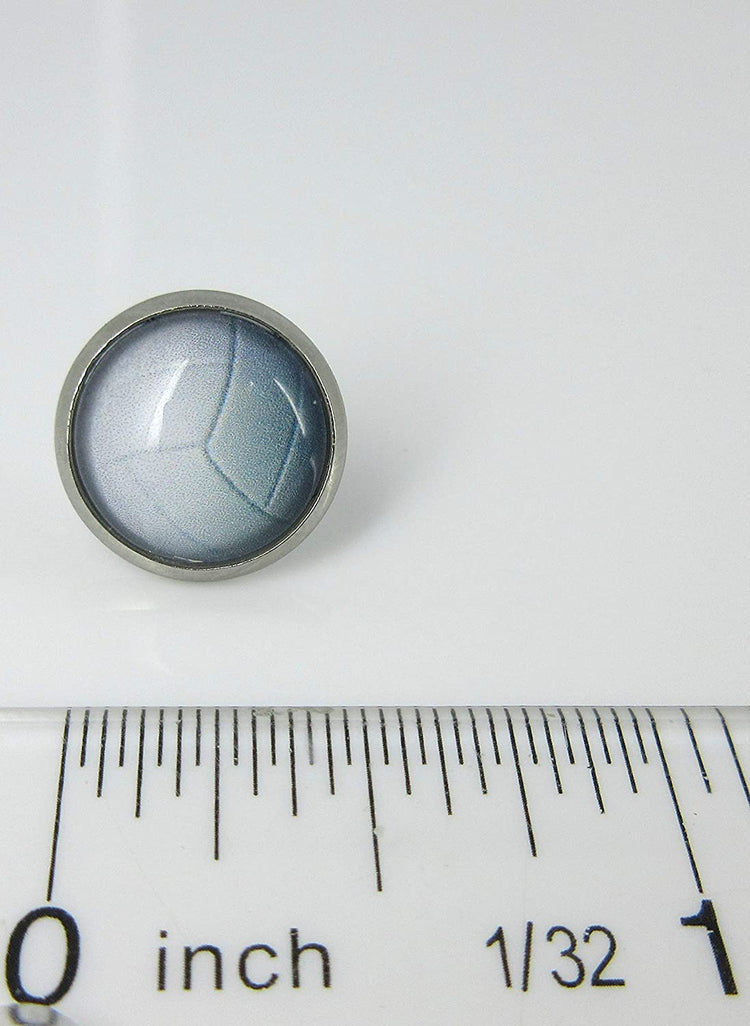 Stainless Steel Volleyball Print Glass Stud Earrings 12mm