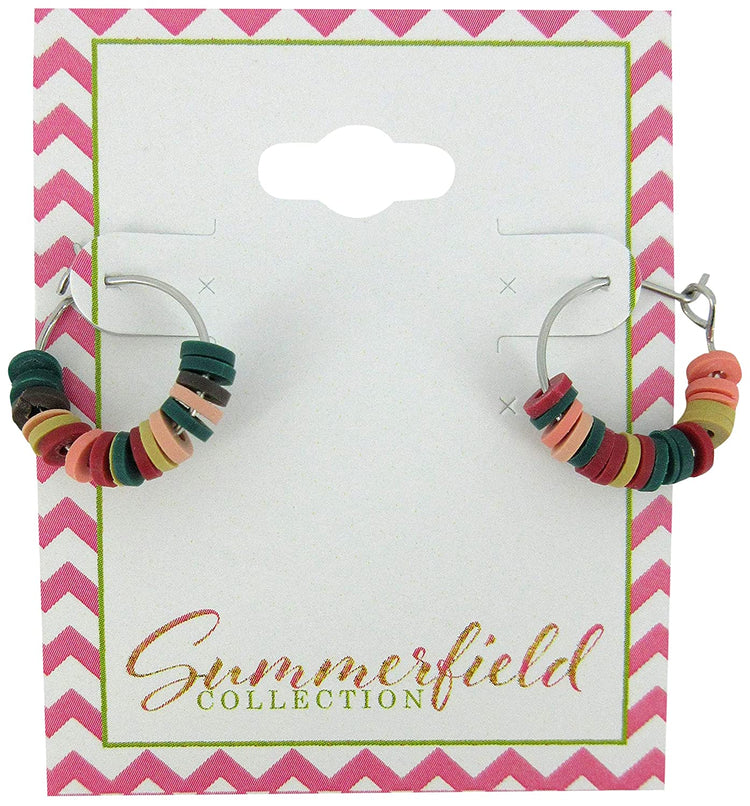 15mm Stainless Steel Polymer Clay Katsuki Bead Hoop Earrings